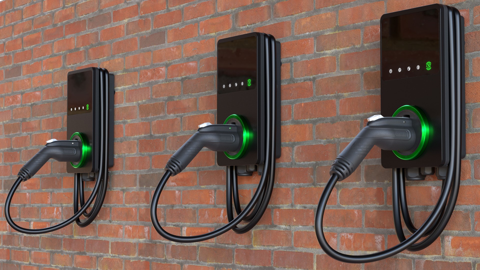 Charger AC Wallbox on the garage wall